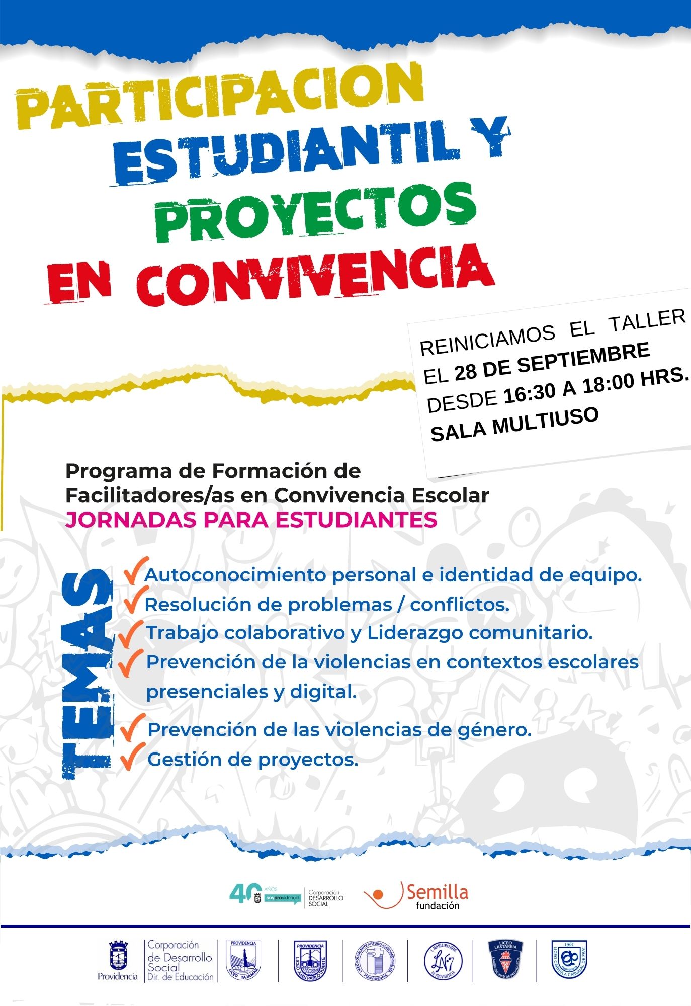 AFICHE TALLER FACILITADORES DE LA CONVIVENCIA ESCOLAR